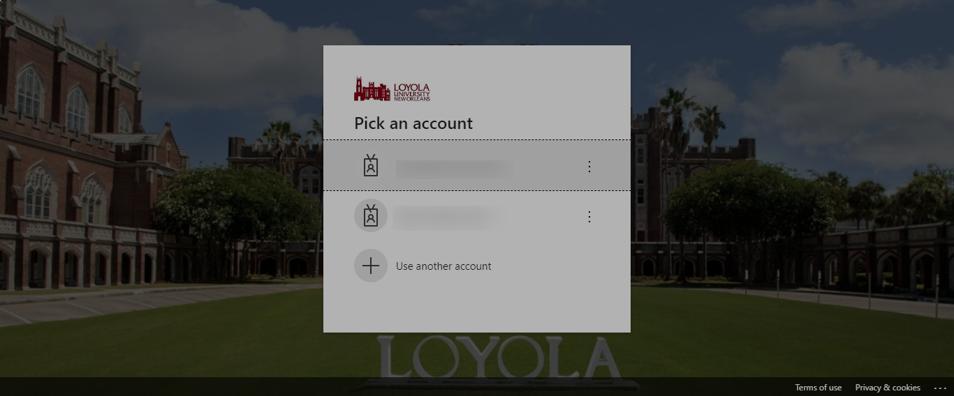 Authenticate through Microsoft if prompted