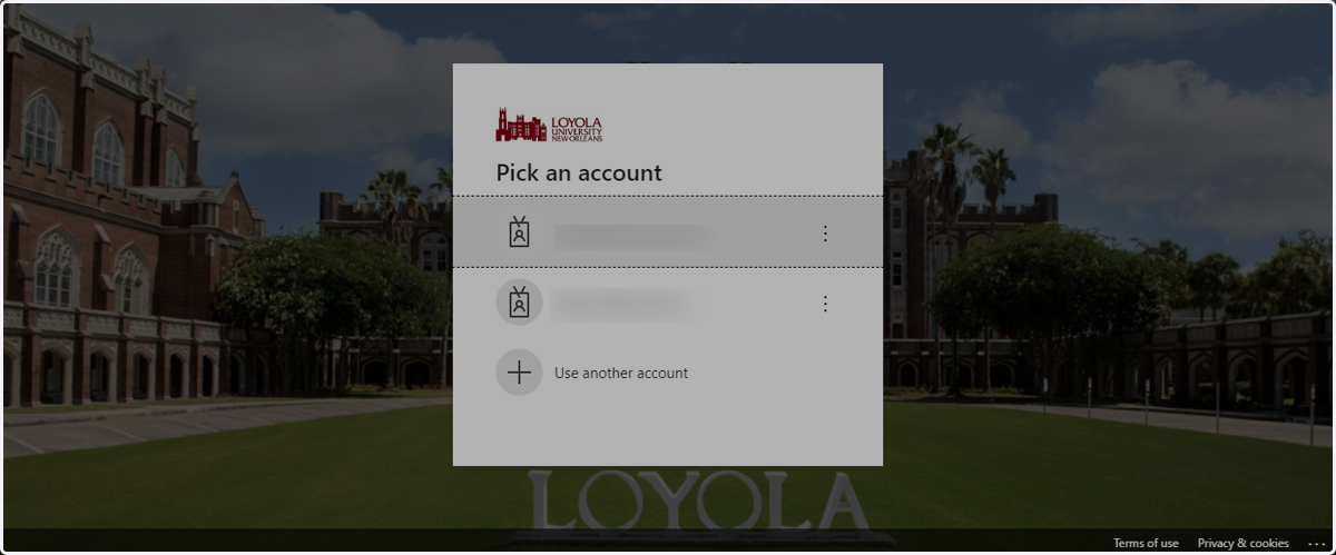 Authenticate through Microsoft if prompted