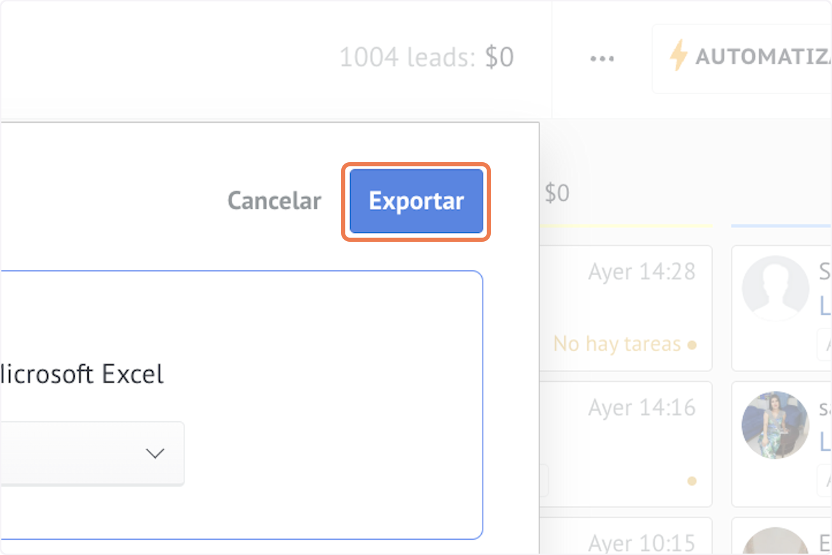 Click on Exportar