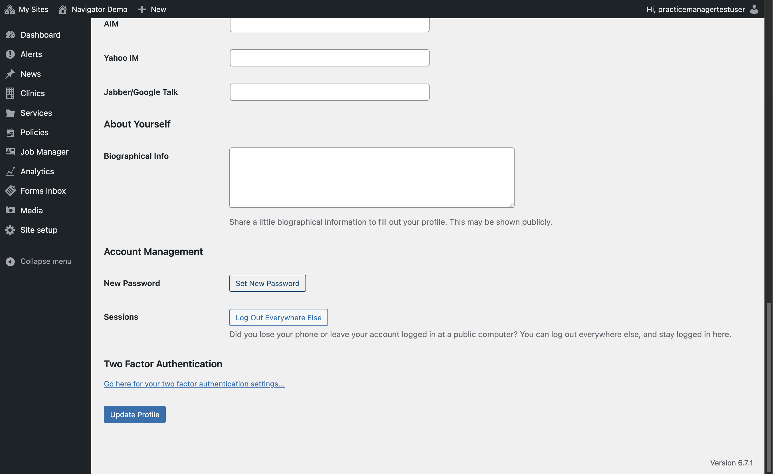 The Set New Password button