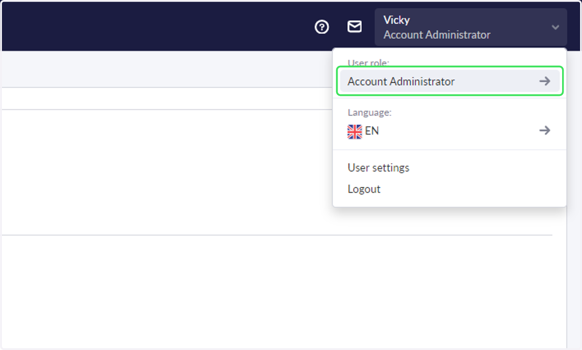 Log in as an Account Administrator