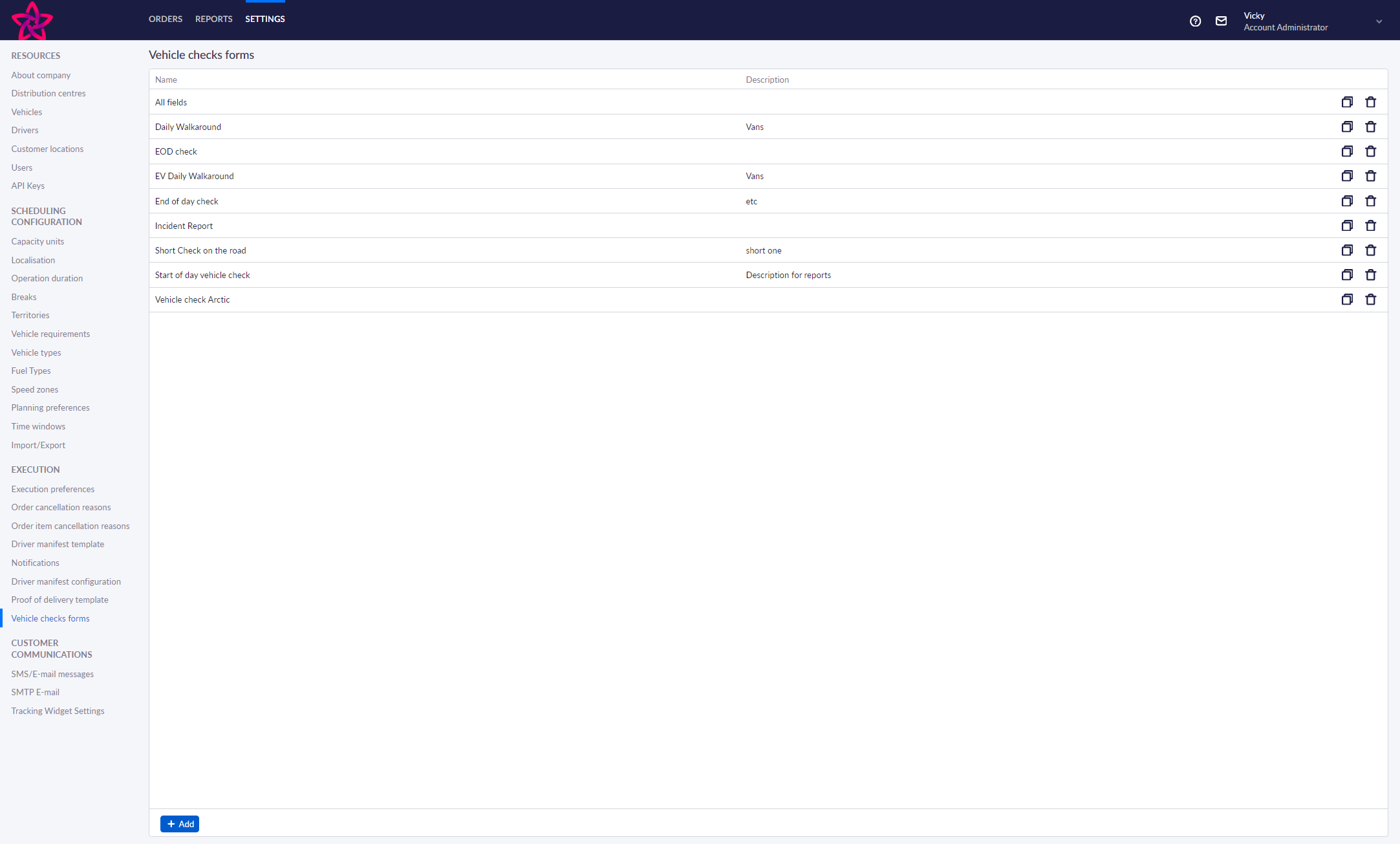 Click on 'Add' at the bottom of the page to create a new form