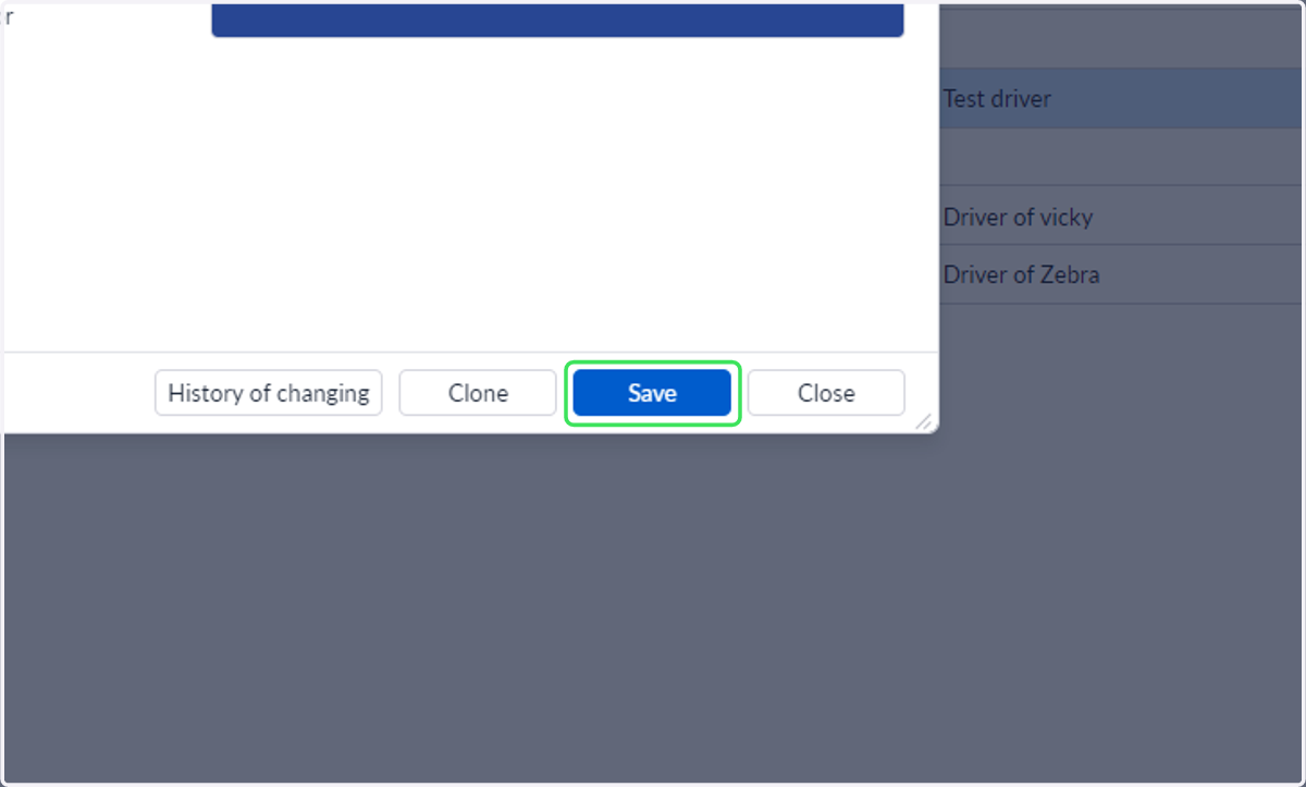 Click on Save to update your vehicle