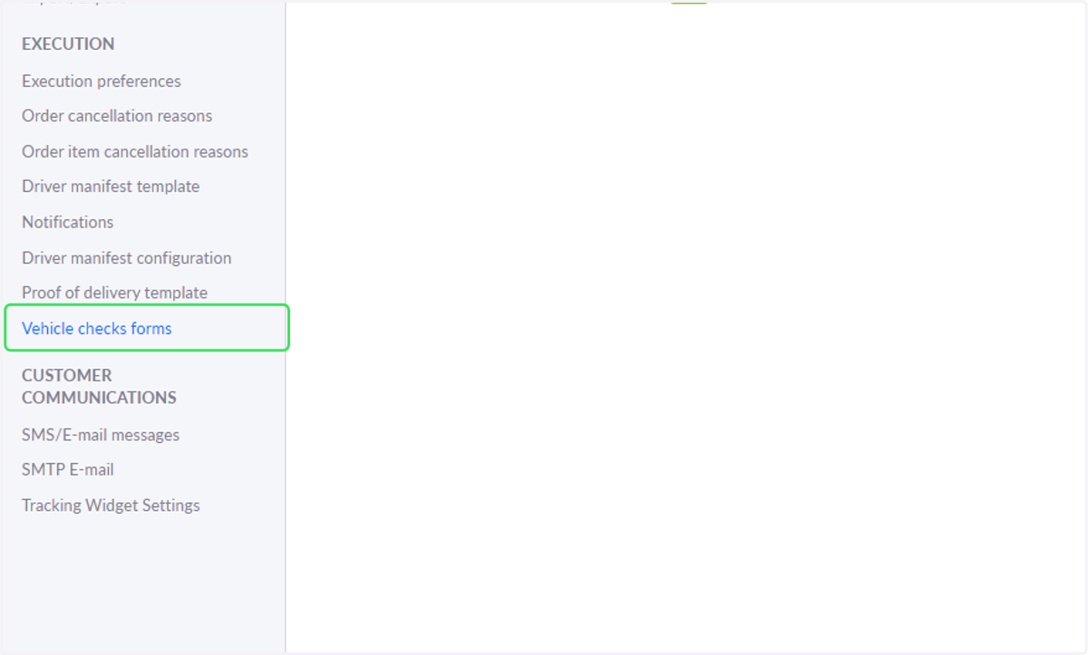 Click on Vehicle checks forms in the Settings to access all your forms.