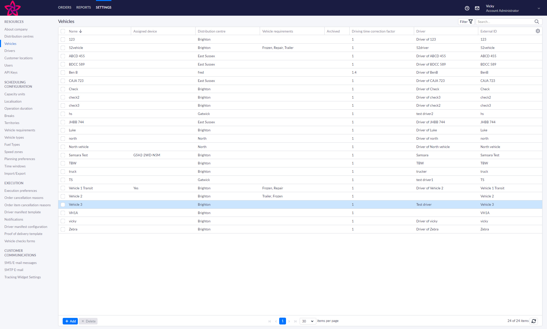 Click on a Vehicle to open the resource