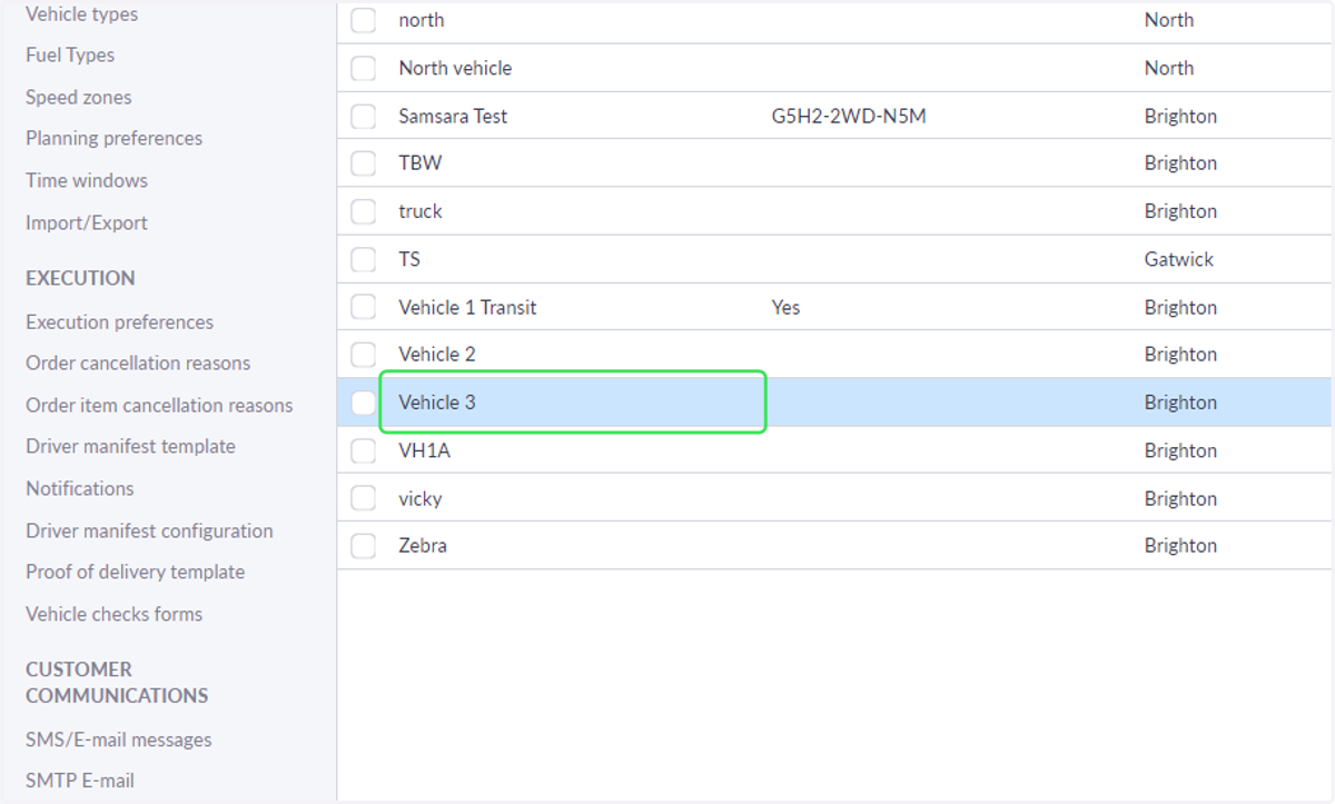 Click on a Vehicle to open the resource
