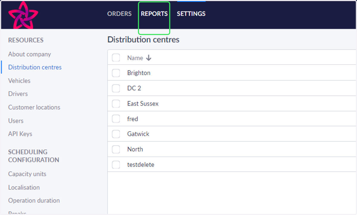 Click on REPORTS