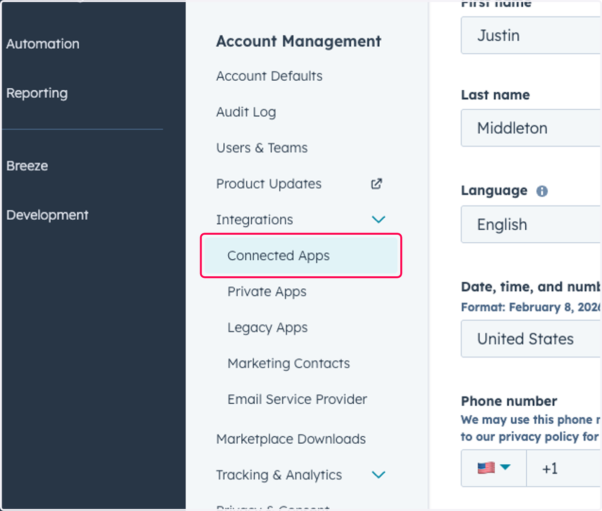 Click on Connected Apps