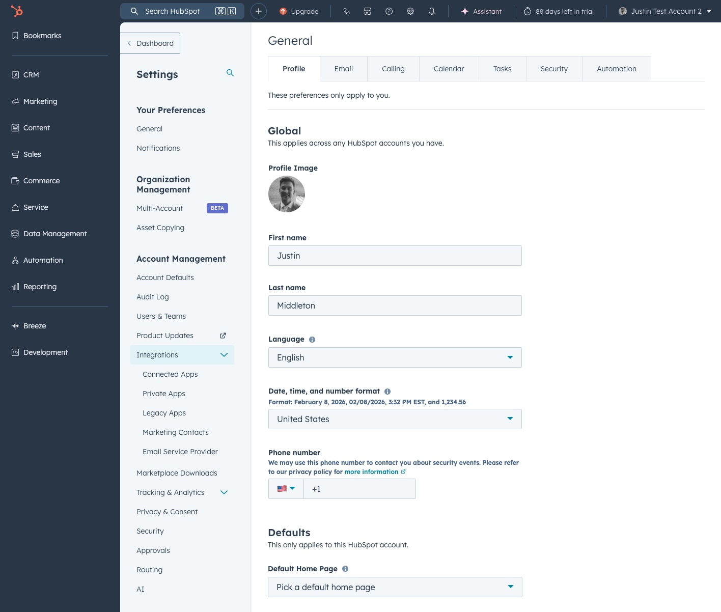 Click on Integrations