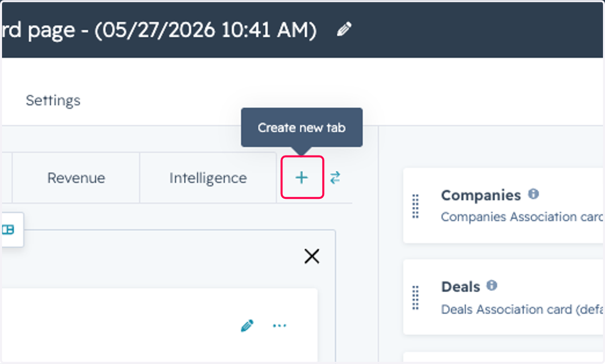 Click on Create new tab