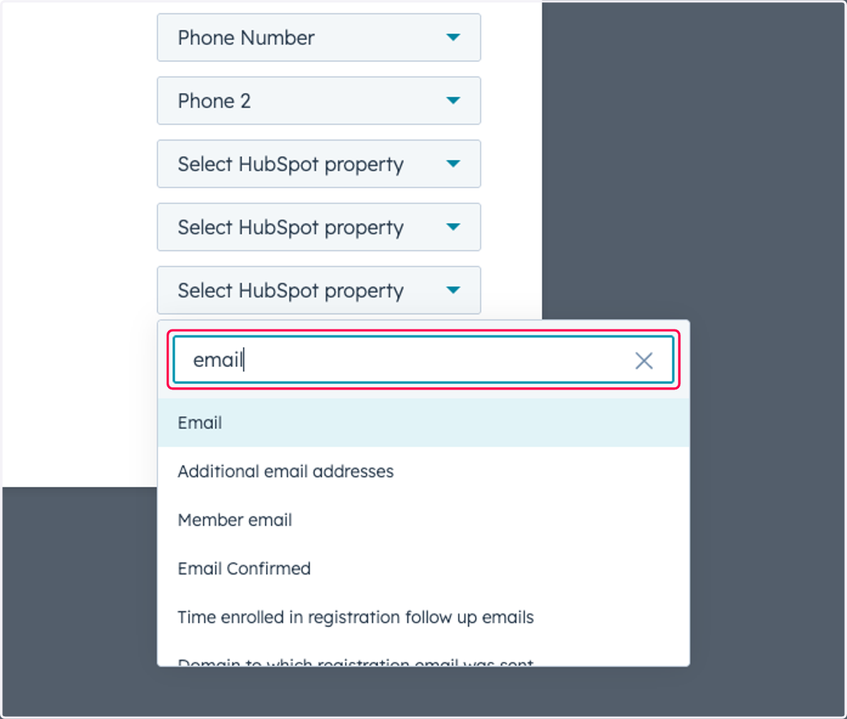 Type "email"