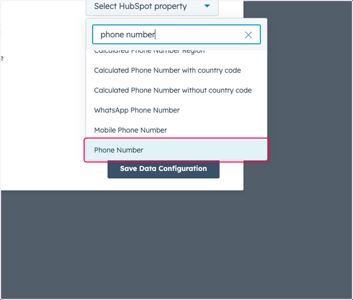 Click on Phone Number