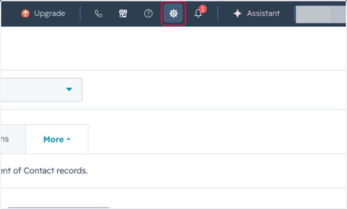 Click on Settings Gear Icon