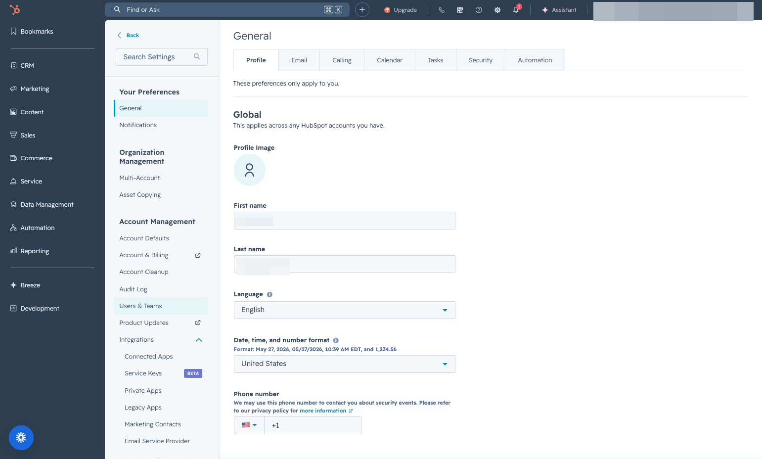 Click on Users & Teams