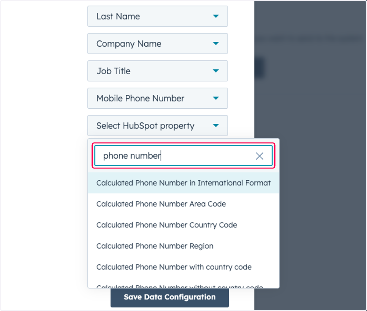 Type "phone number"