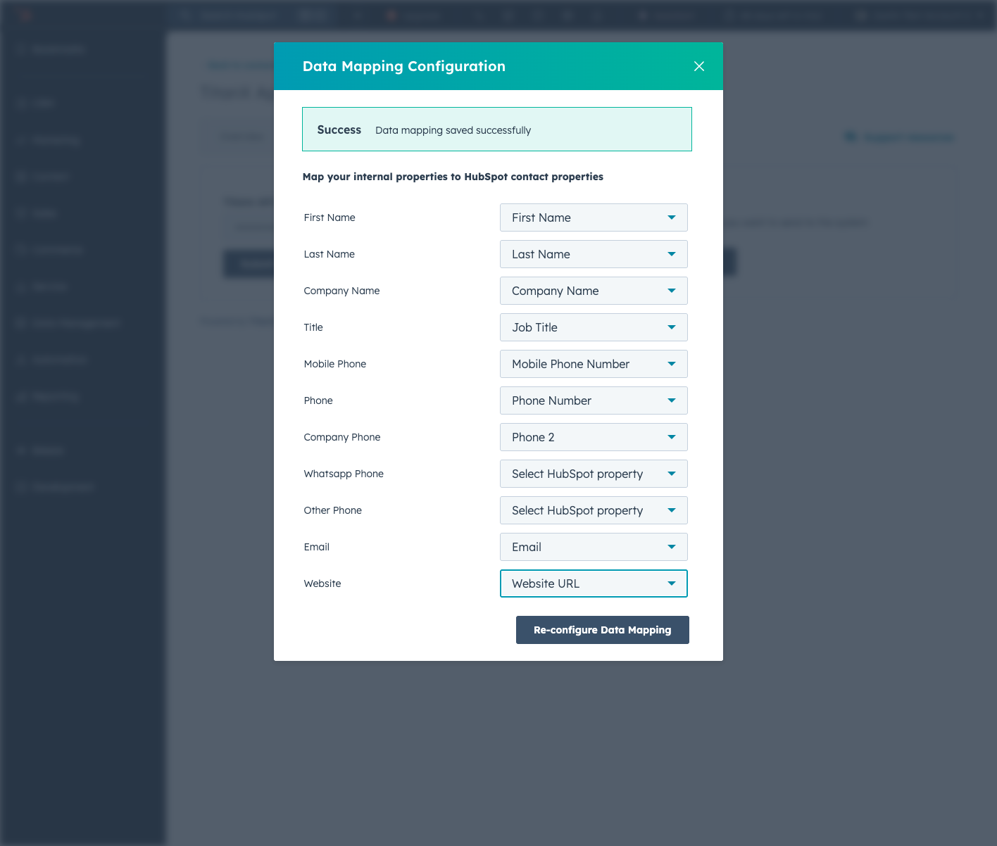 Click on Data mapping saved successfully
