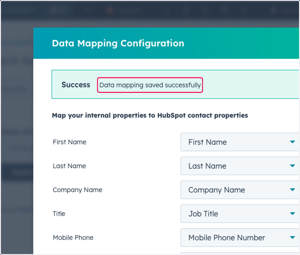 Click on Data mapping saved successfully