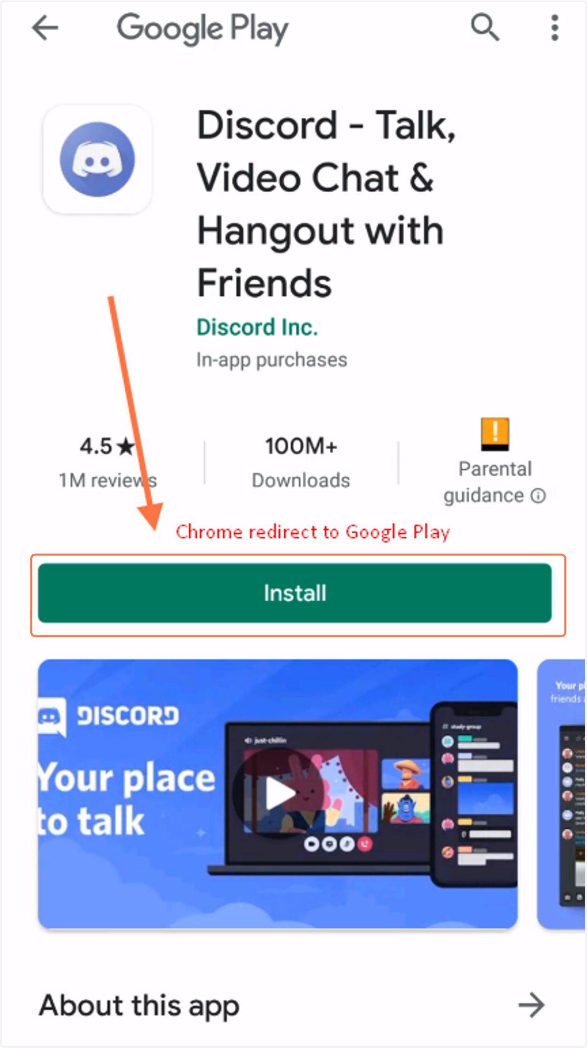 Go to the Play Store on your phone and search for the app Discord then click install.