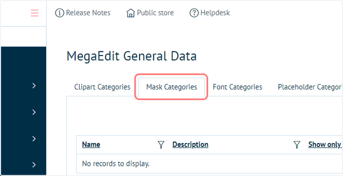 Click on Mask Categories