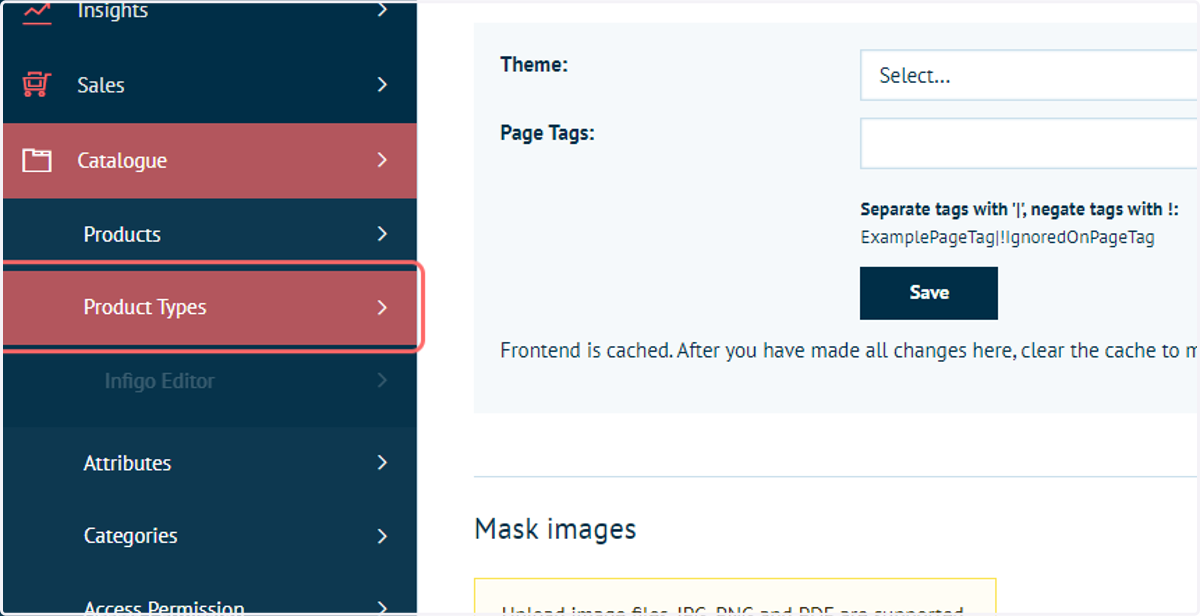 Click on Product Types