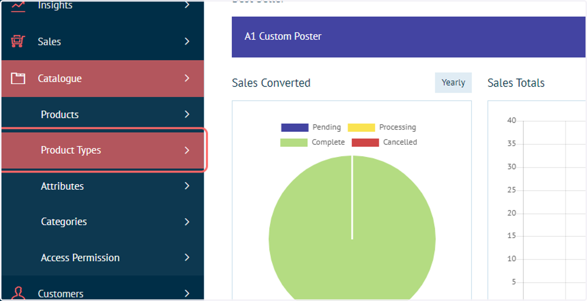 Click on Product Types