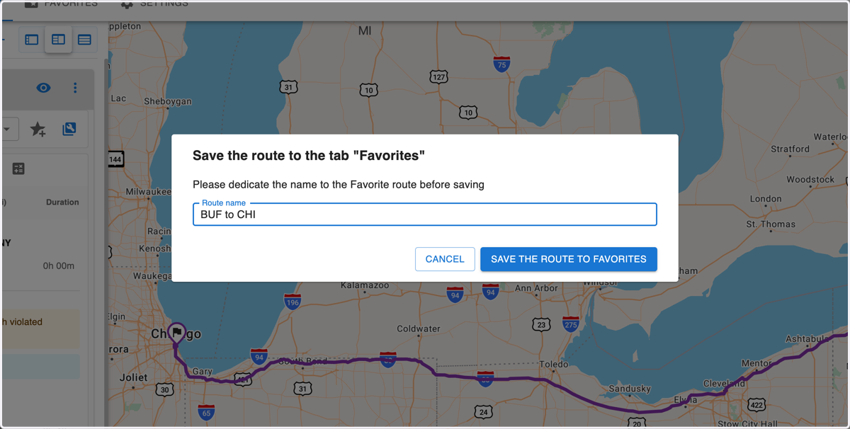 Give your route a custom name to easily identify it