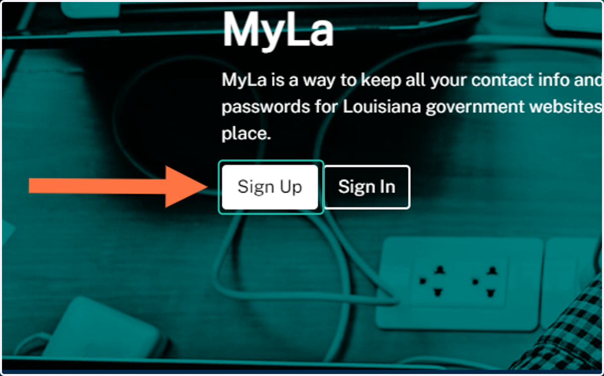 Click on Sign Up to create a new MyLa Account.