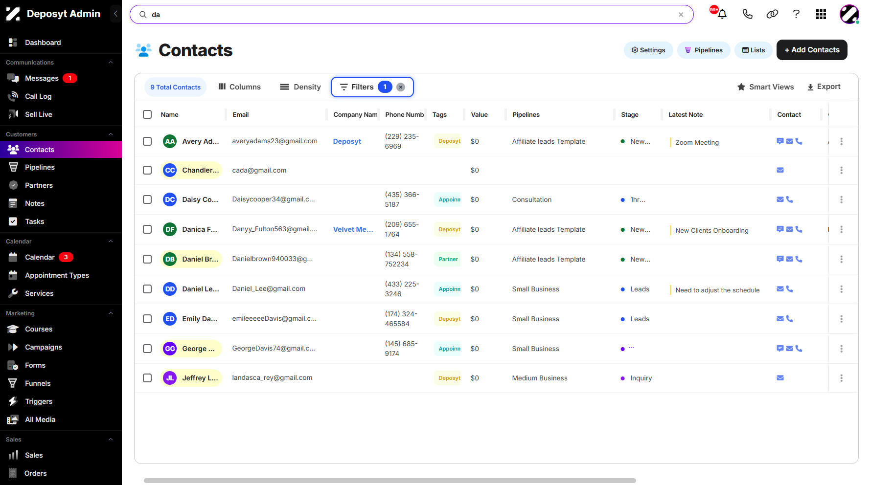 Step 4: After pressing Enter, the system will search for all customers with the corresponding name and display the results for you to view.