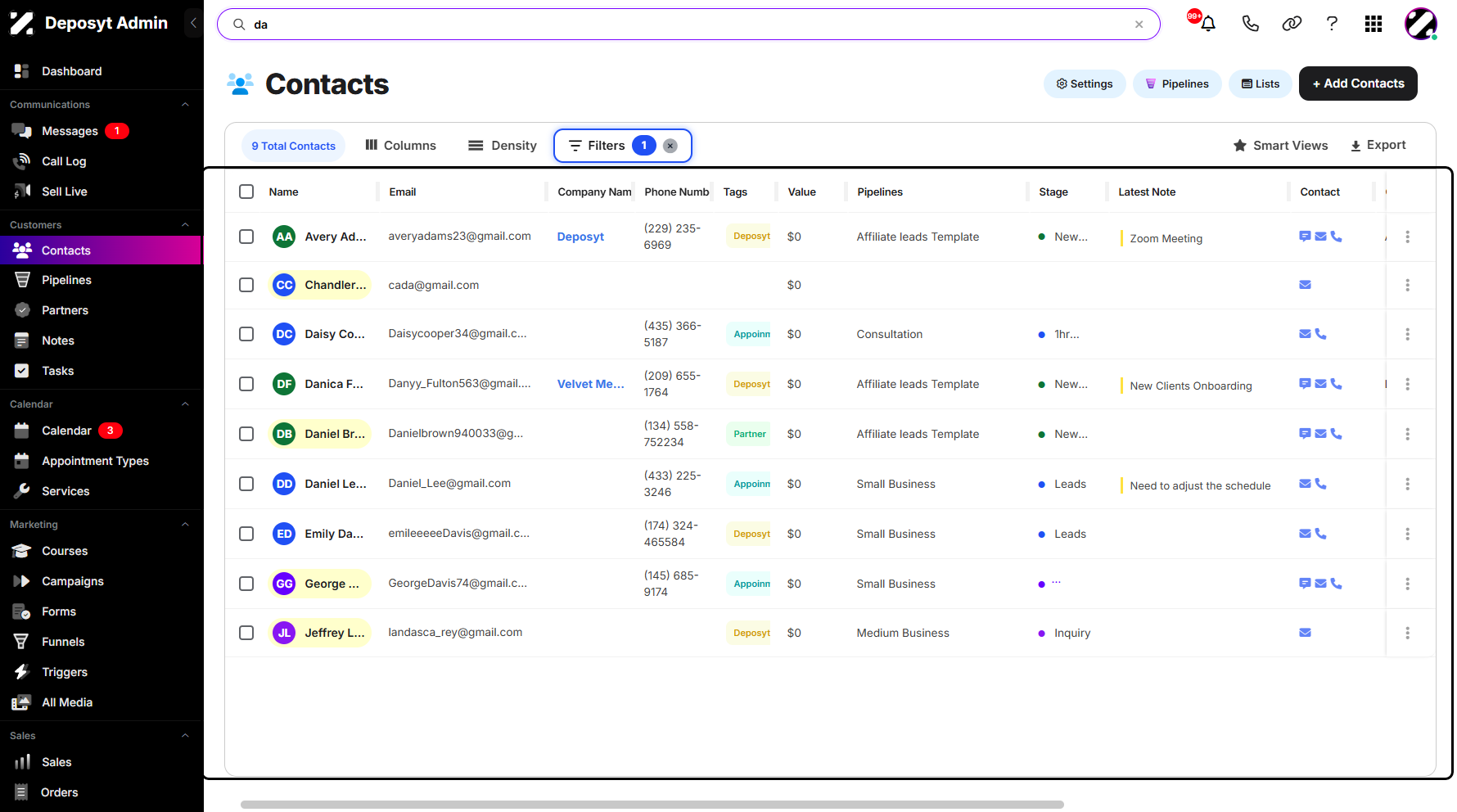 Step 4: After pressing Enter, the system will search for all customers with the corresponding name and display the results for you to view.