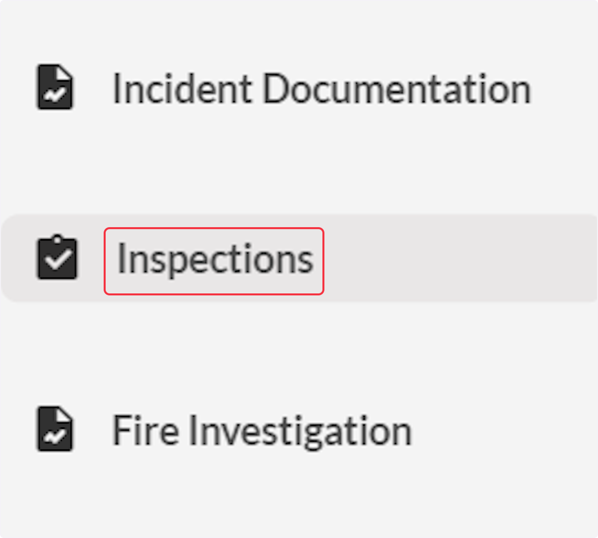 Click on Inspections.