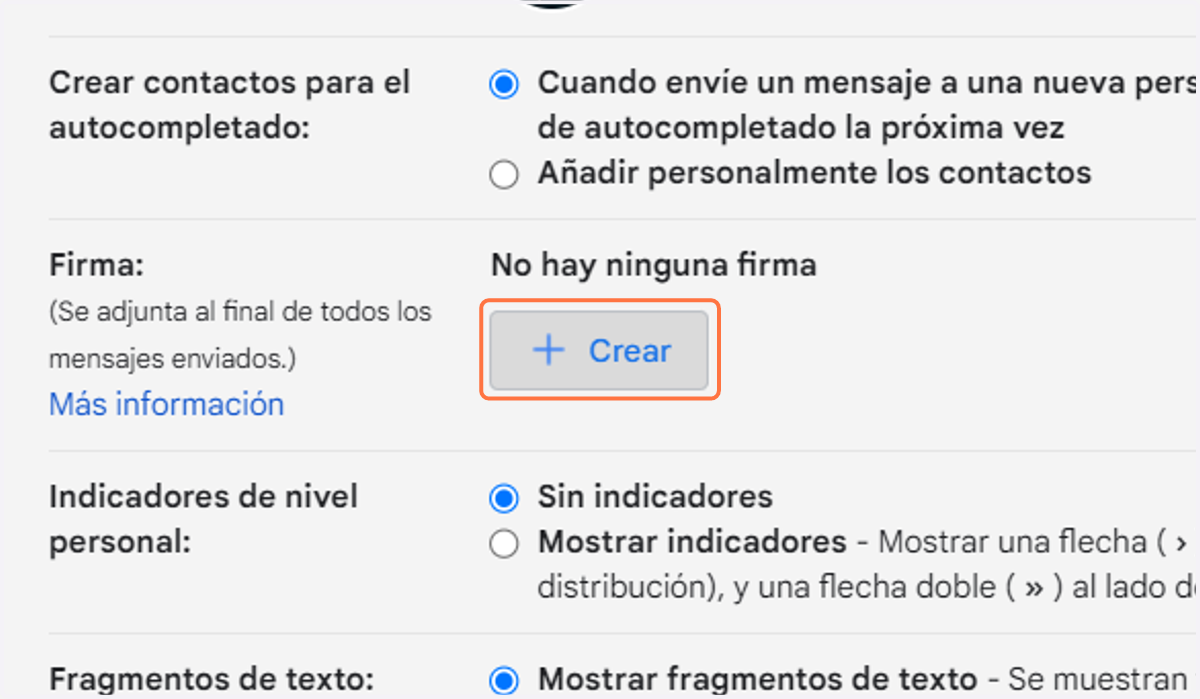 Clic en Crear