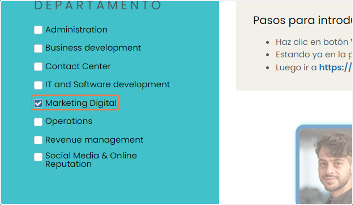 Busca tu firma por departamento o por tu nombre en el buscador.