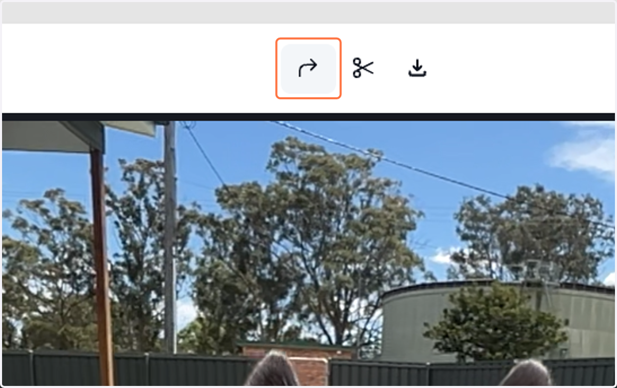 Use the arrow icon to rotate your attachment and align it with other shots