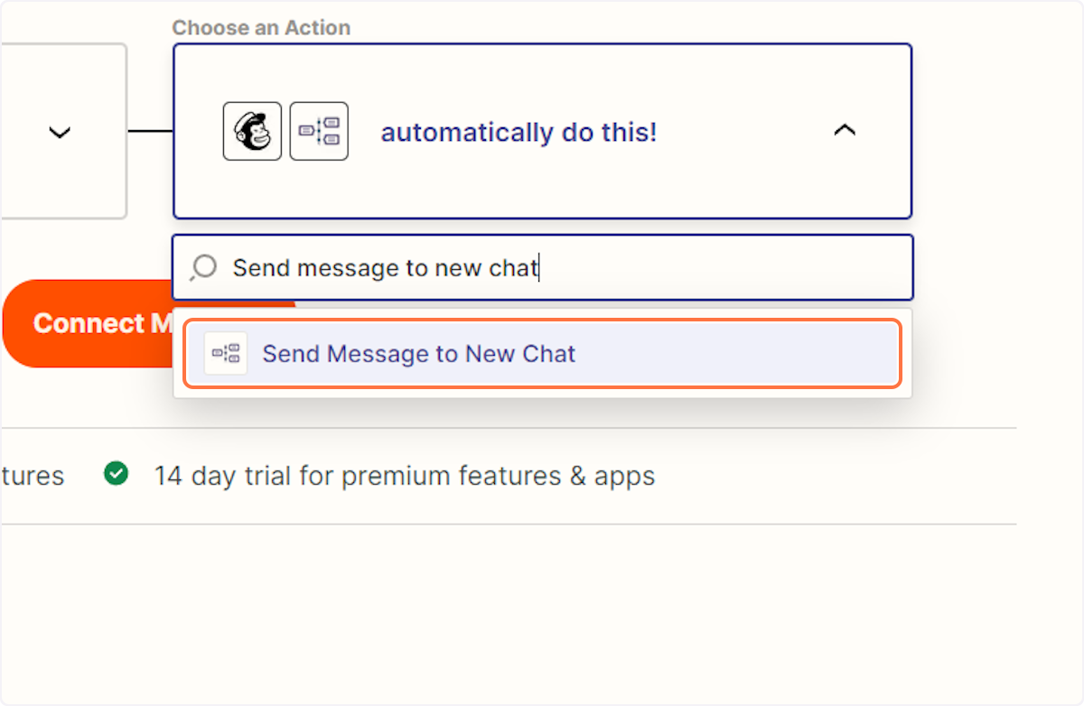 Click on Send Message to New Chat