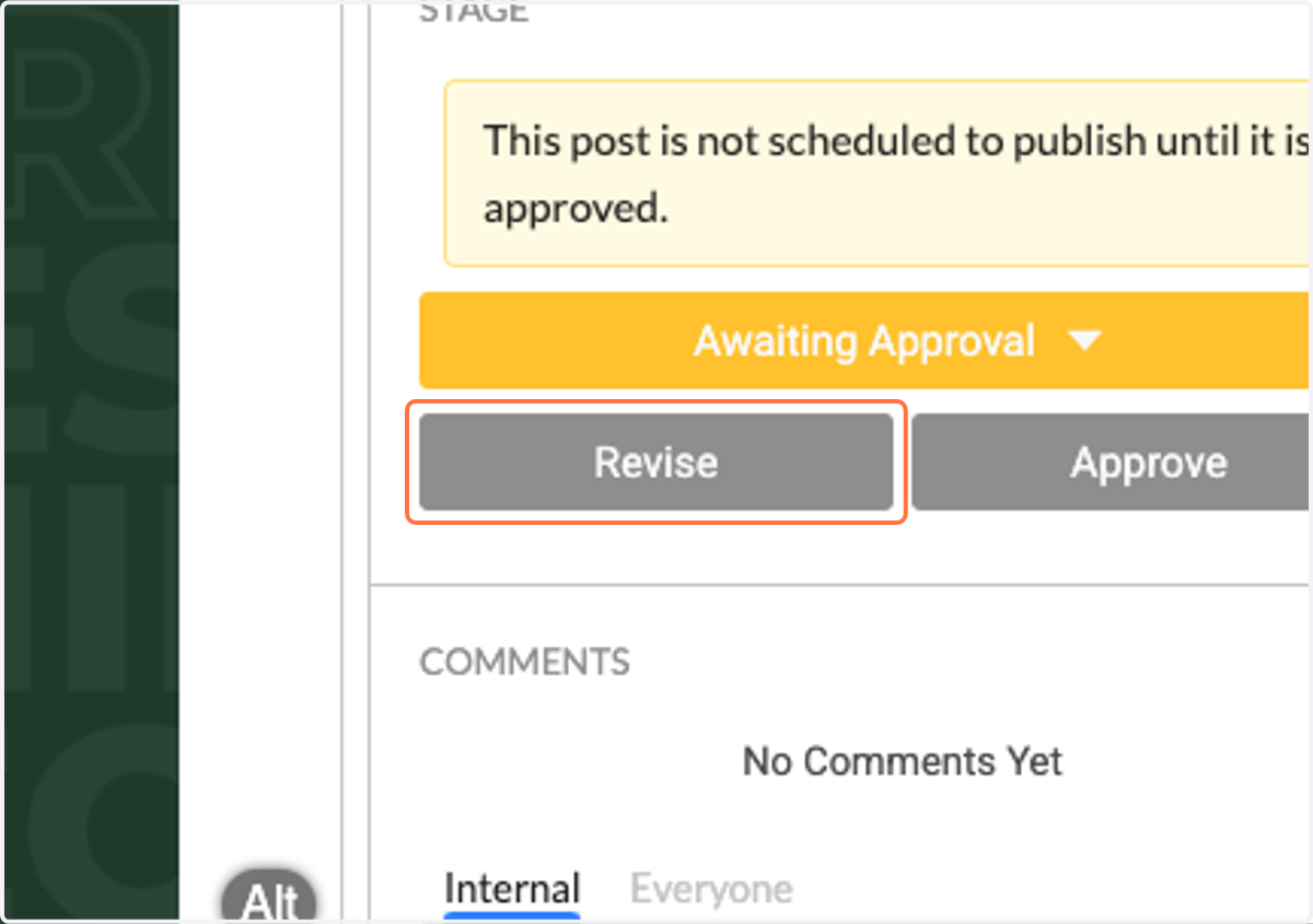 Click on Revise