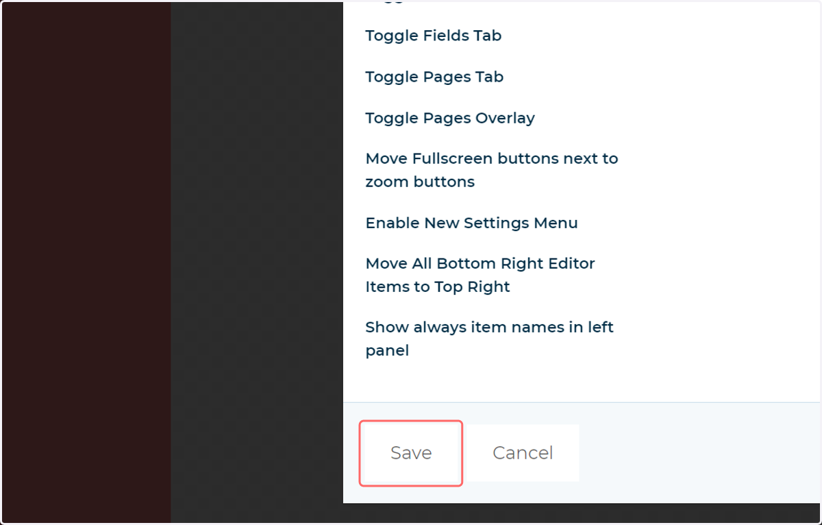 Click on Save