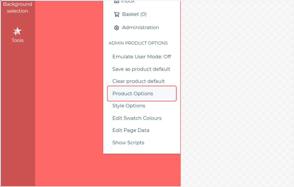Click on Product Options