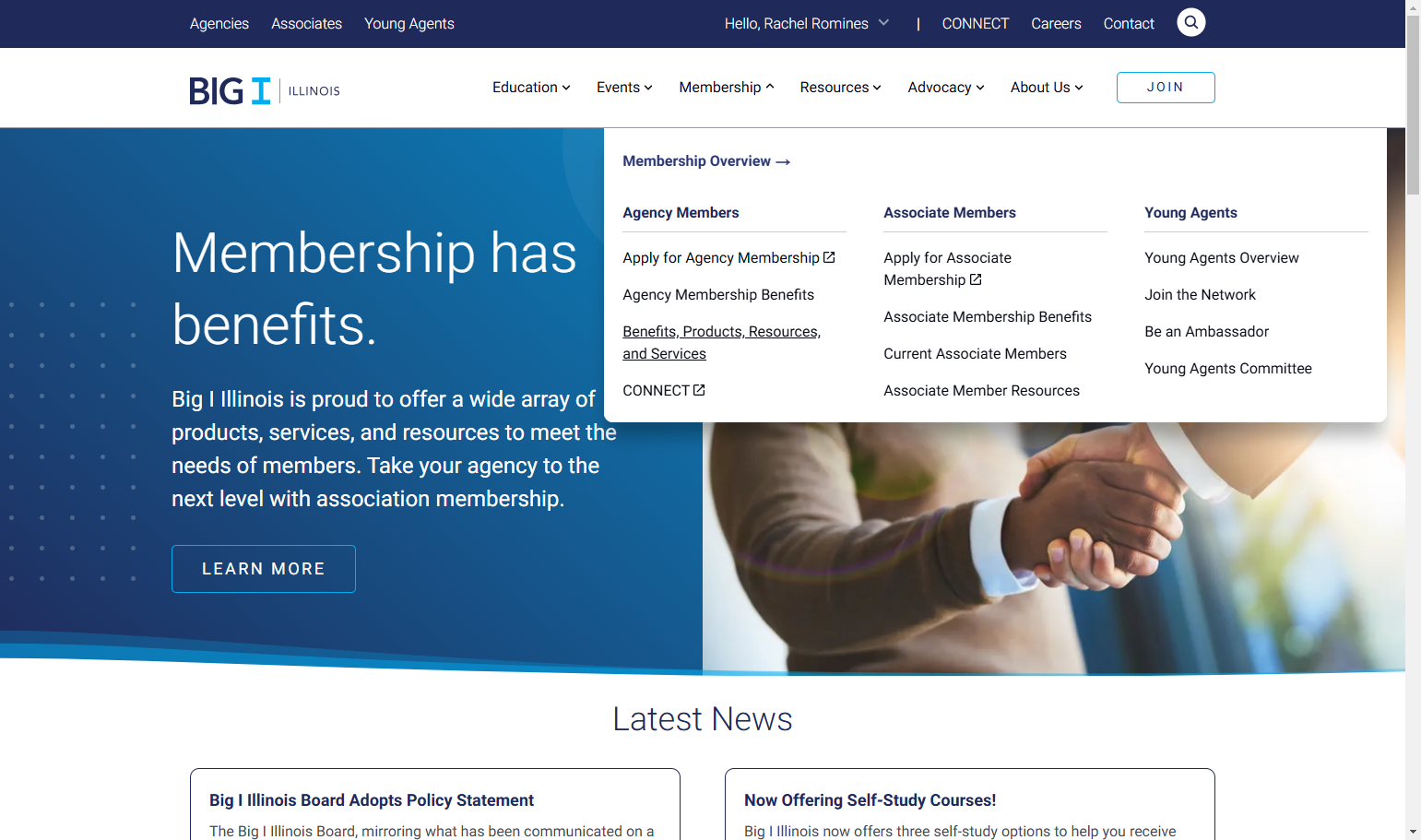 Click on Benefits, Products, Resources, and Services