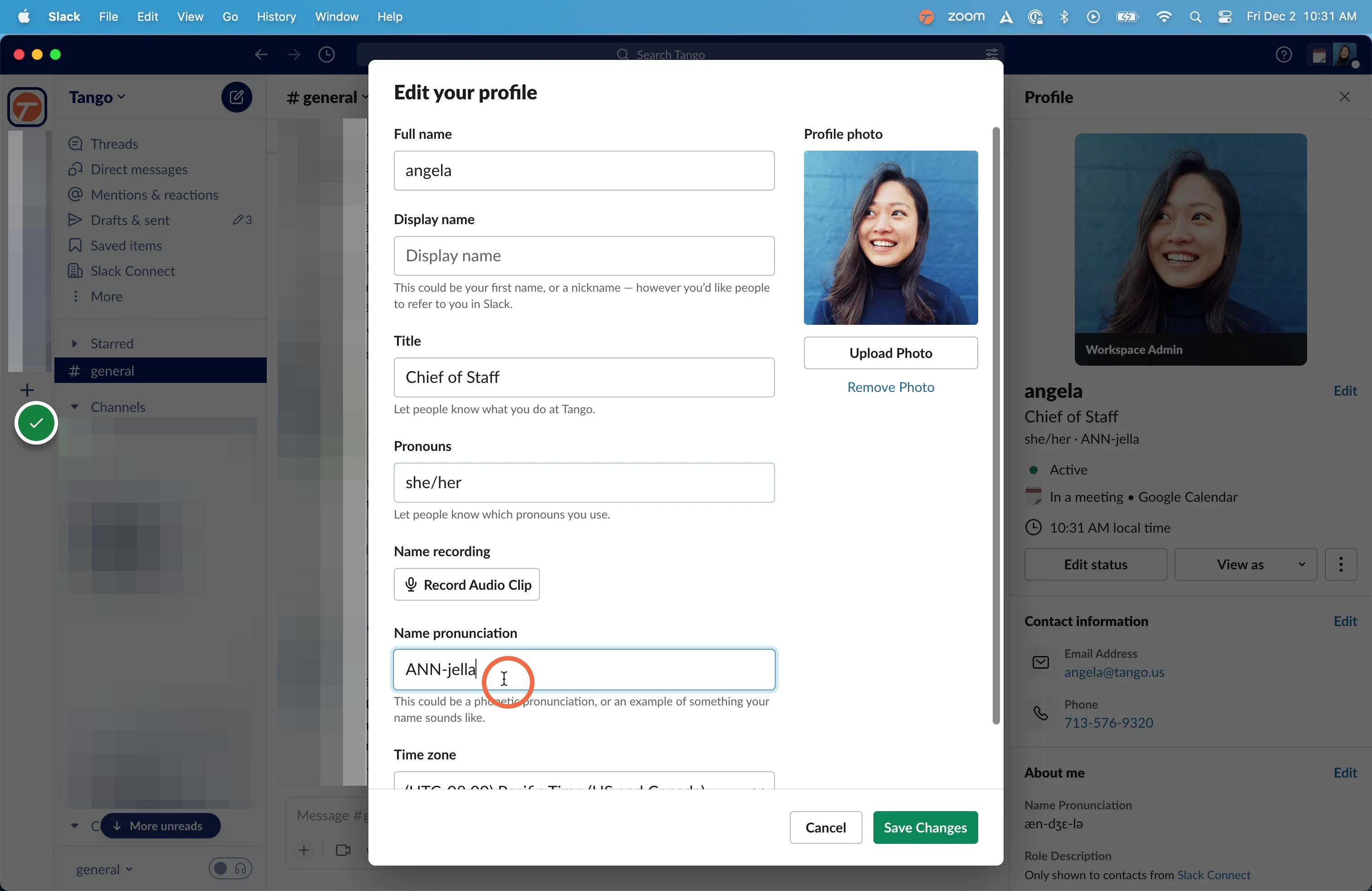 Type in Name pronunciation