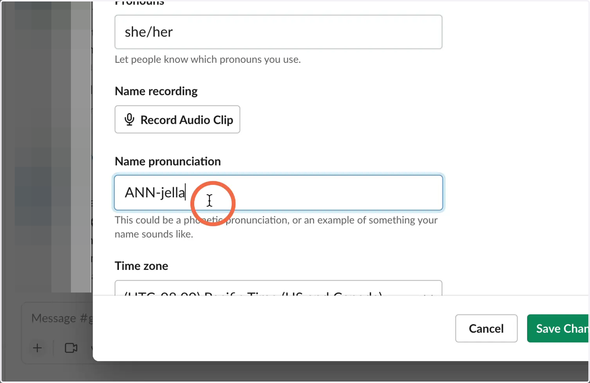 Type in Name pronunciation