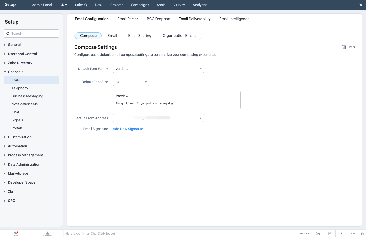 Click on "Email Deliverability"