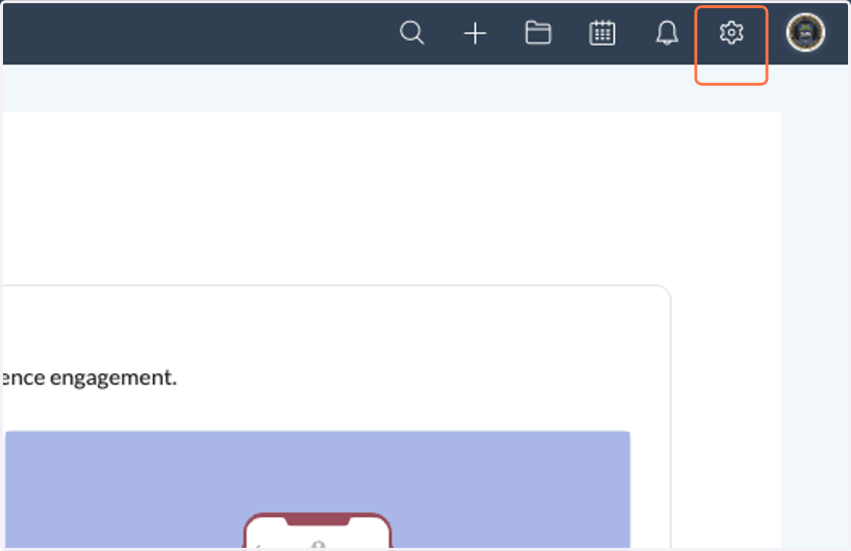 Click on "Settings" gear icon.