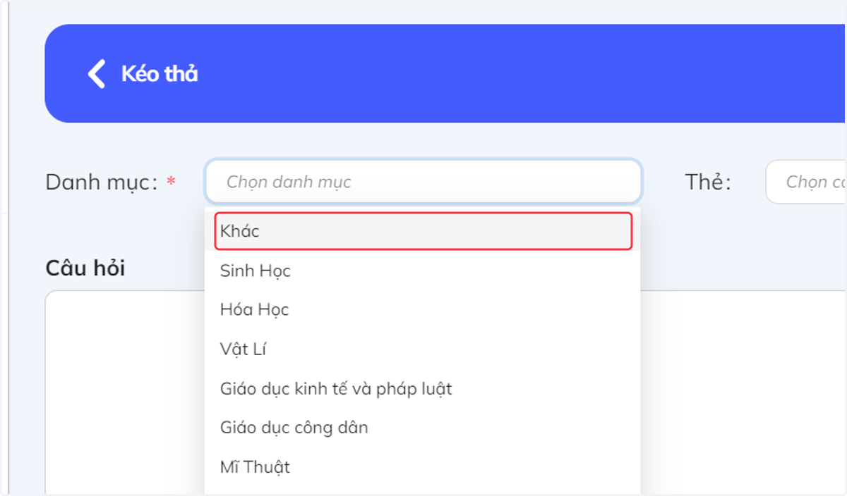 Nhấn chọn môn học