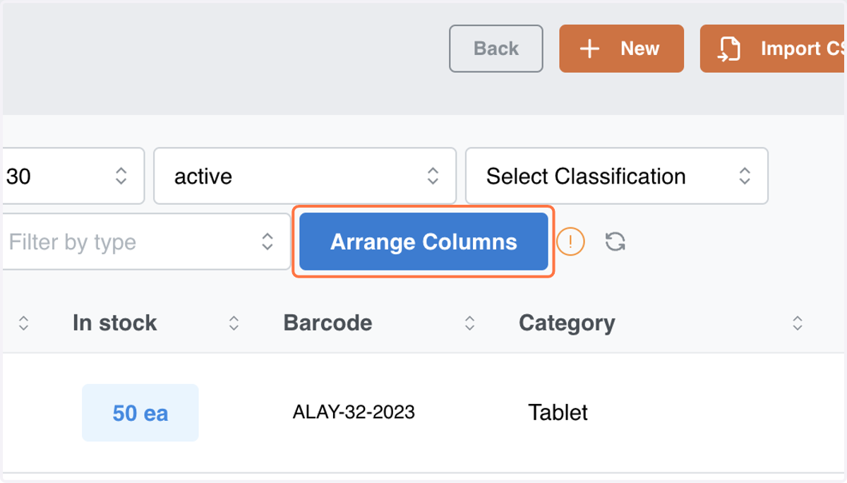 Click on Arrange Columns