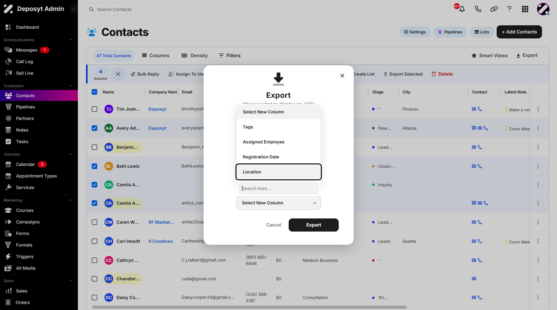 Step 10: You can now choose which fields you want to include.