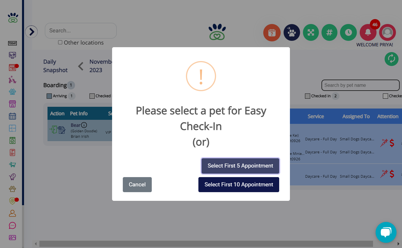 Click on Select First 5 Appointment