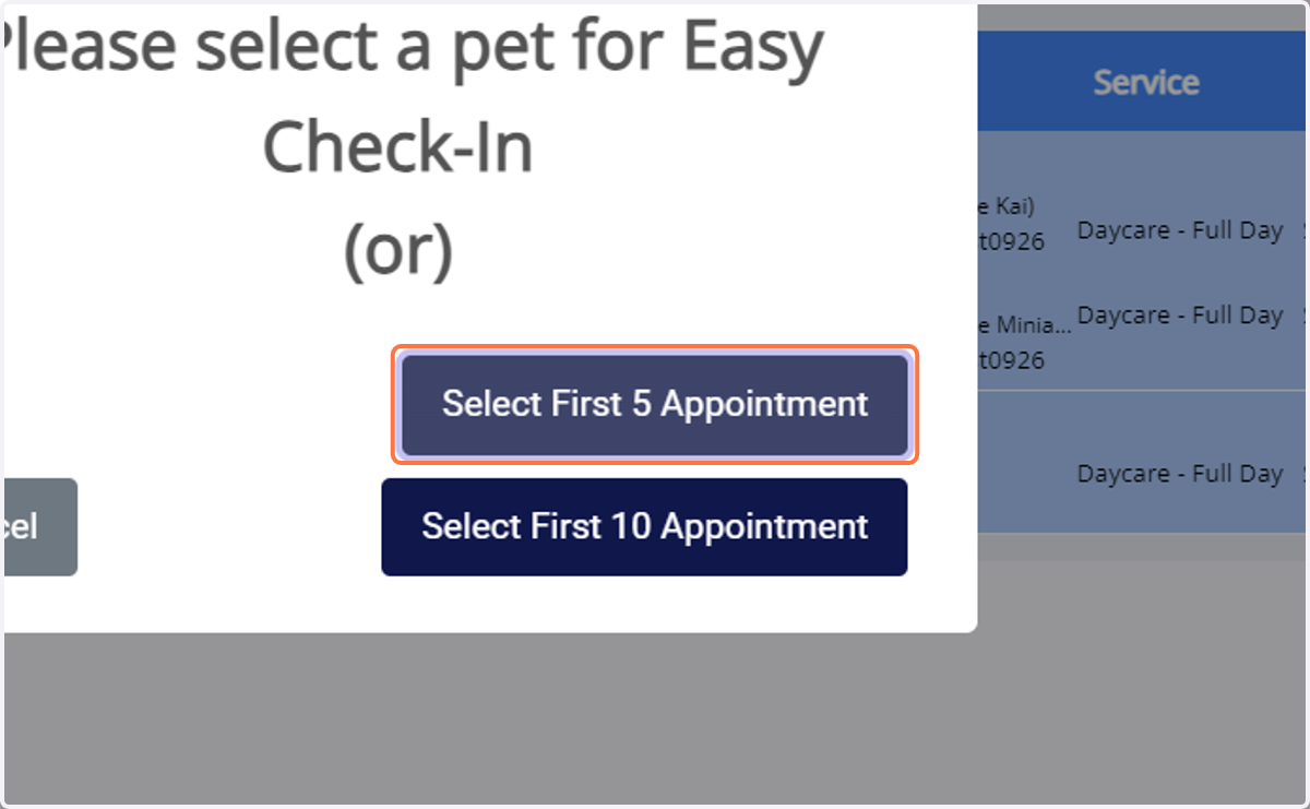 Click on Select First 5 Appointment
