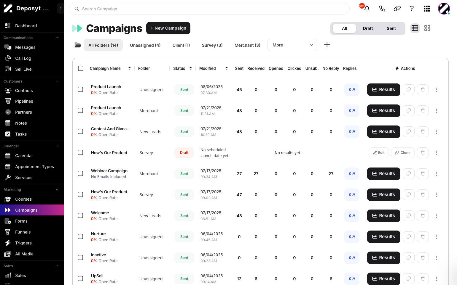 Step 2:  You will then be navigated to Campaigns.