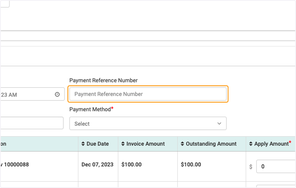 Enter a Payment Reference Number if applicable