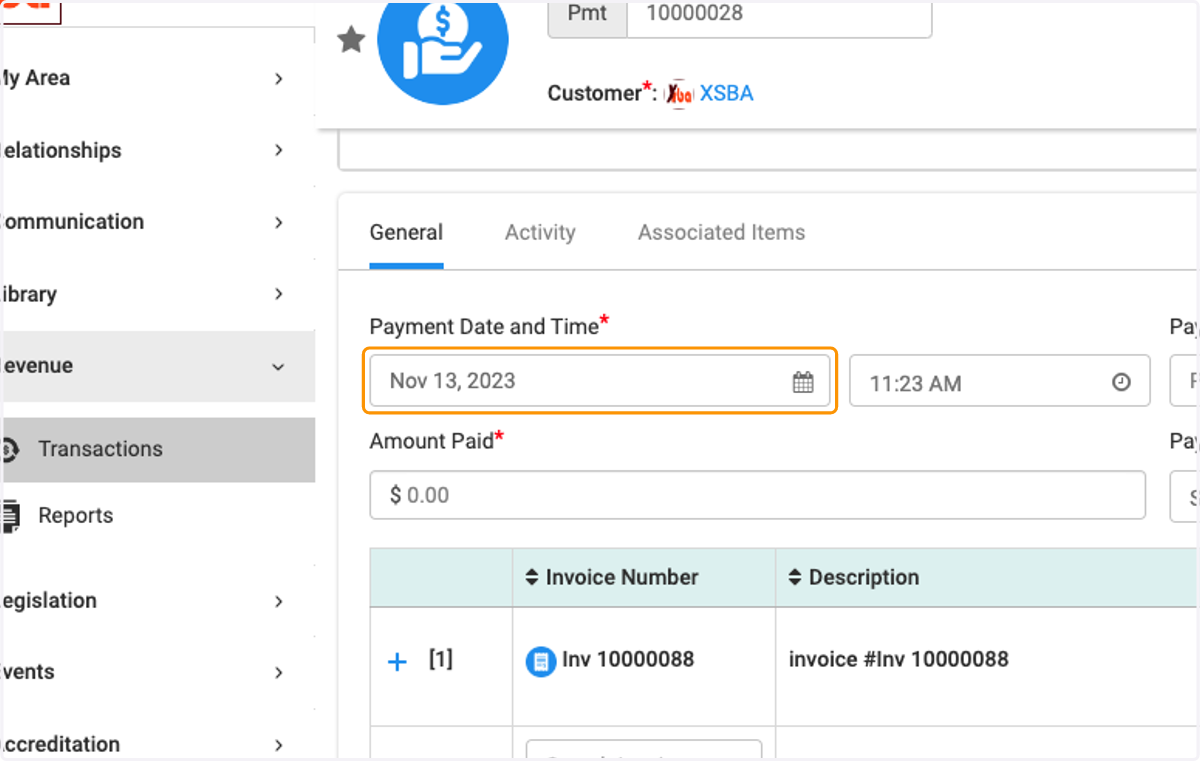 Enter a Payment Date and Time